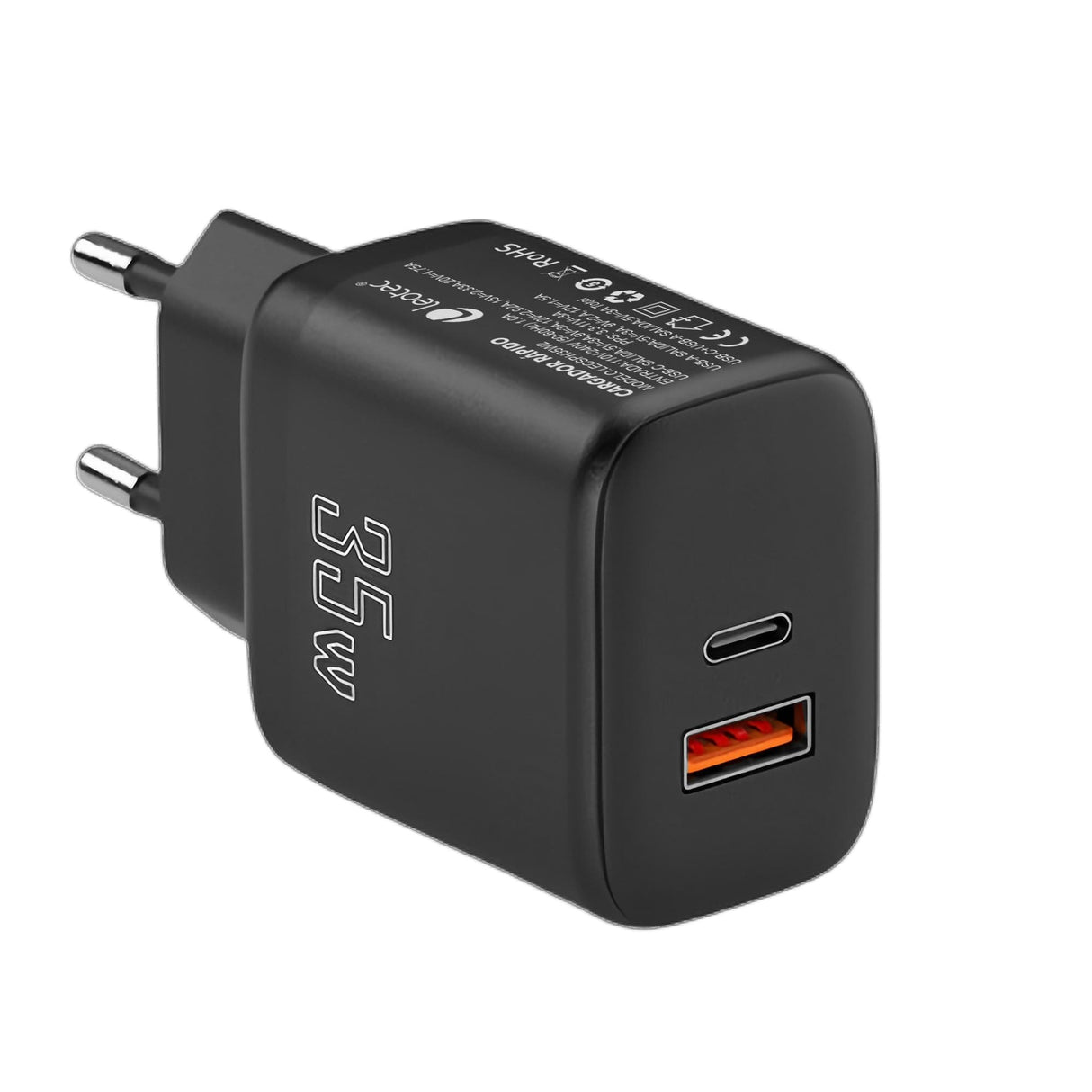 Cargador De Pared Leotec Lecsph35w2 1xusb Tipo-C 1xusb 35w