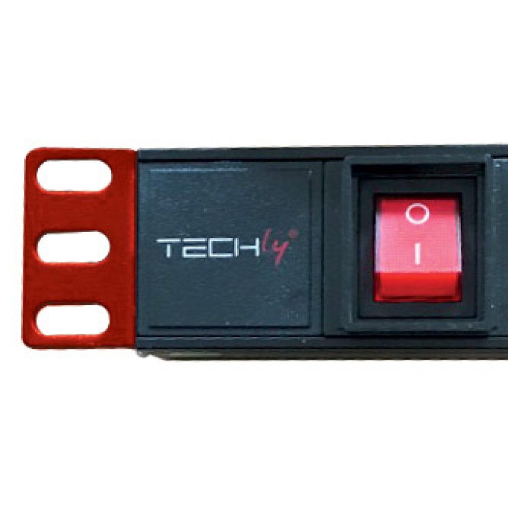 EAN 8051128102635 - Techly I-CASE STRIP-18C20 unidad de distribución de energía (PDU) 8 salidas AC 1U Negro, Rojo imagen 3