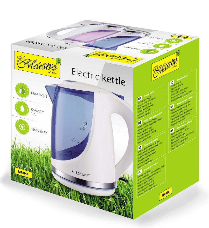 EAN 4820096552711 - Feel Maestro MR044 blue tetera eléctrica 1,7 L 2200 W Azul, Blanco imagen 5