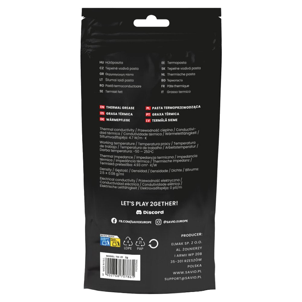 Pasta Termoprzewodzaca Glacier Tg-01 4.7w/M-K, 2g
