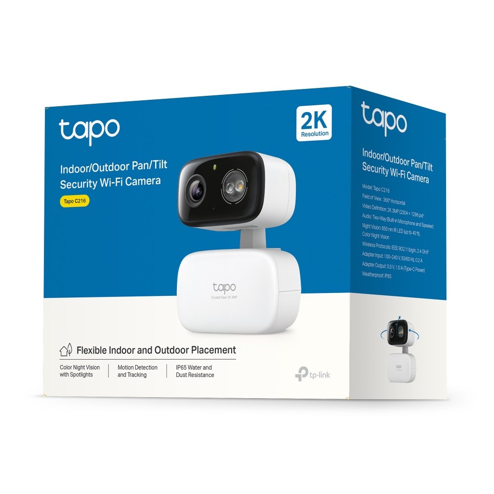 EAN 8885020629378 - TP-Link Tapo C216 Caja Cámara de seguridad IP Interior 2304 x 1296 Pixeles Techo/Pared/Escritorio imagen 4