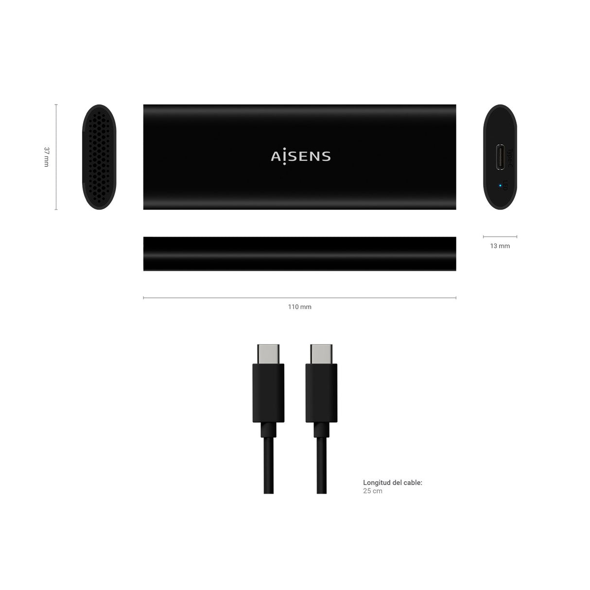 EAN 8436574706277 - AISENS ASM2-014B caja para disco duro externo Caja externa para unidad de estado sólido (SSD) imagen 5