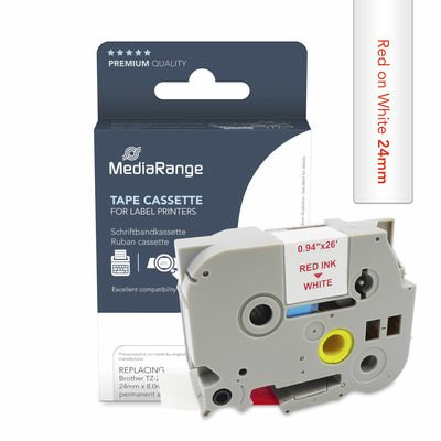 Cinta Mediarange Aprox. Brother Tz-252 Tze-252 24mm 8m Rojo