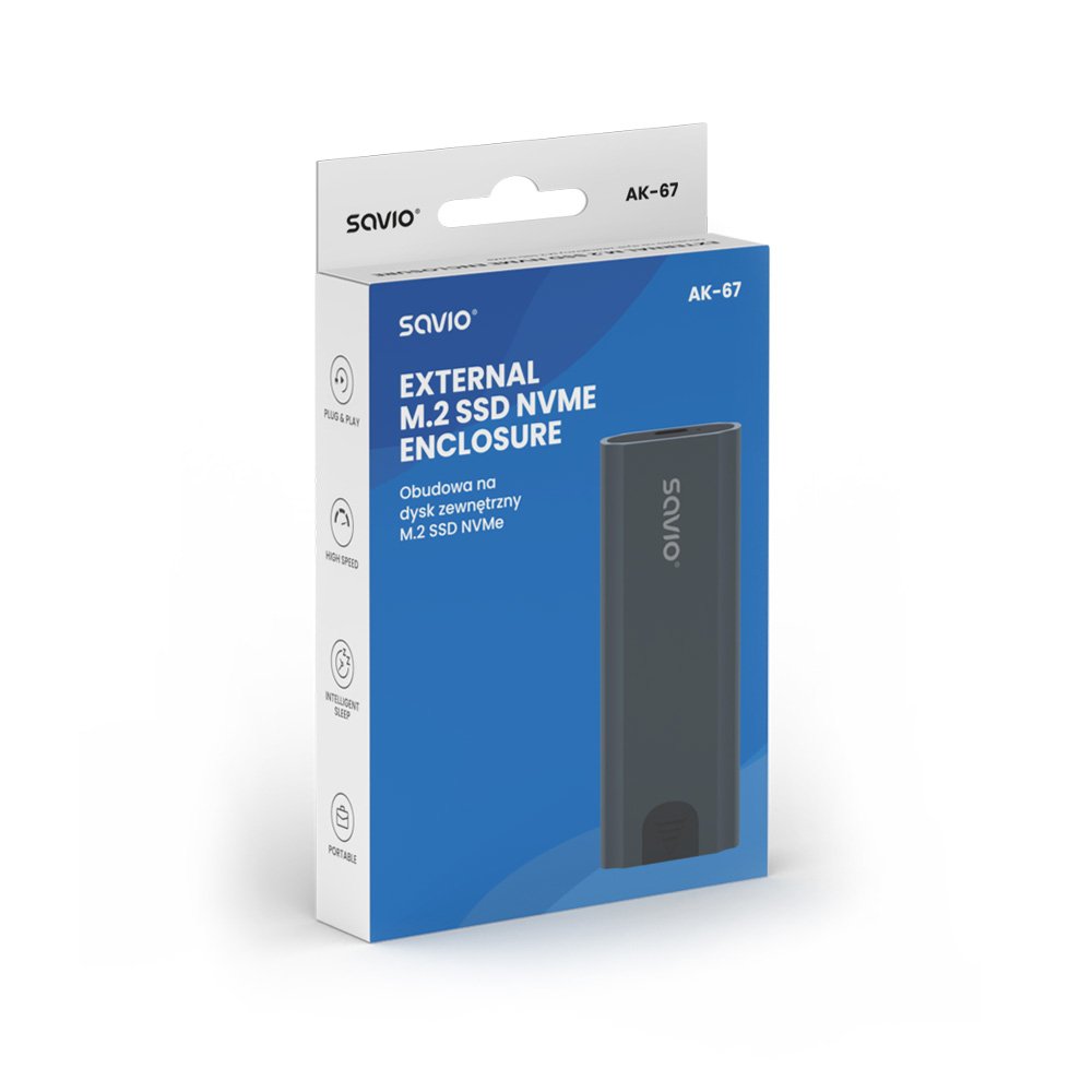 EAN 5901986048183 - Savio AK-67 caja para disco duro externo Caja externa para unidad de estado sólido (SSD) Gris M.2 imagen 10
