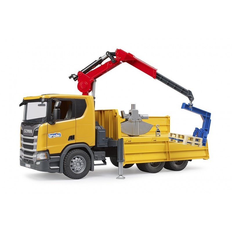 Bruder Scania Super 560r Camión De Obra Con Grúa Y 2 Palés, Modelo De Vehículo 3551