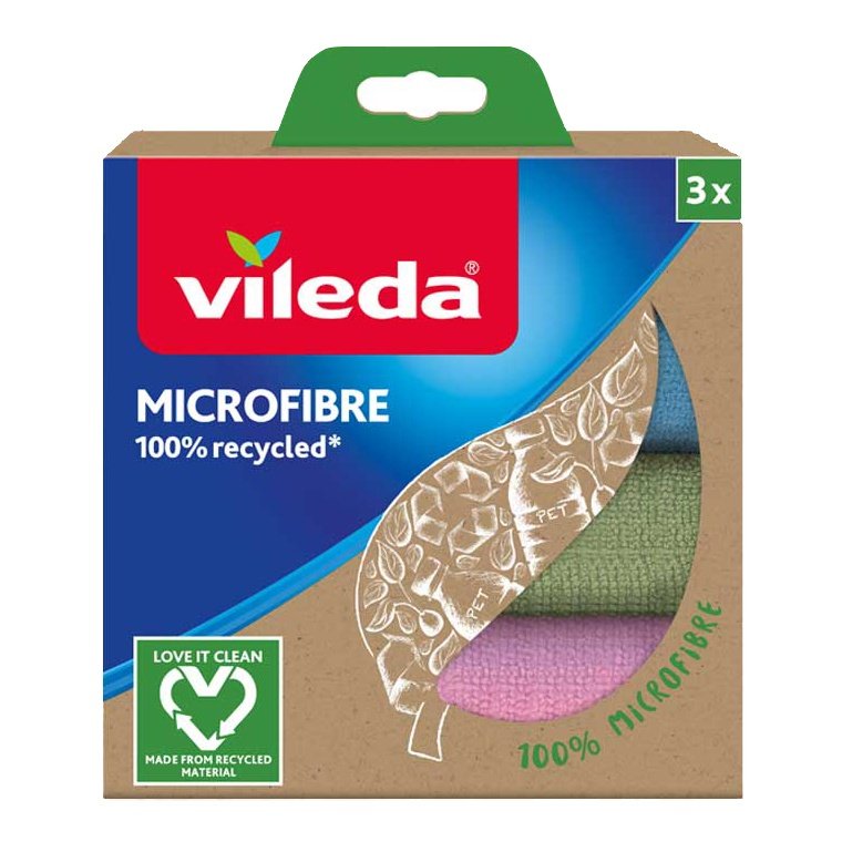 Vileda Paño Microfibra 100% Reciclado 3 Uds.