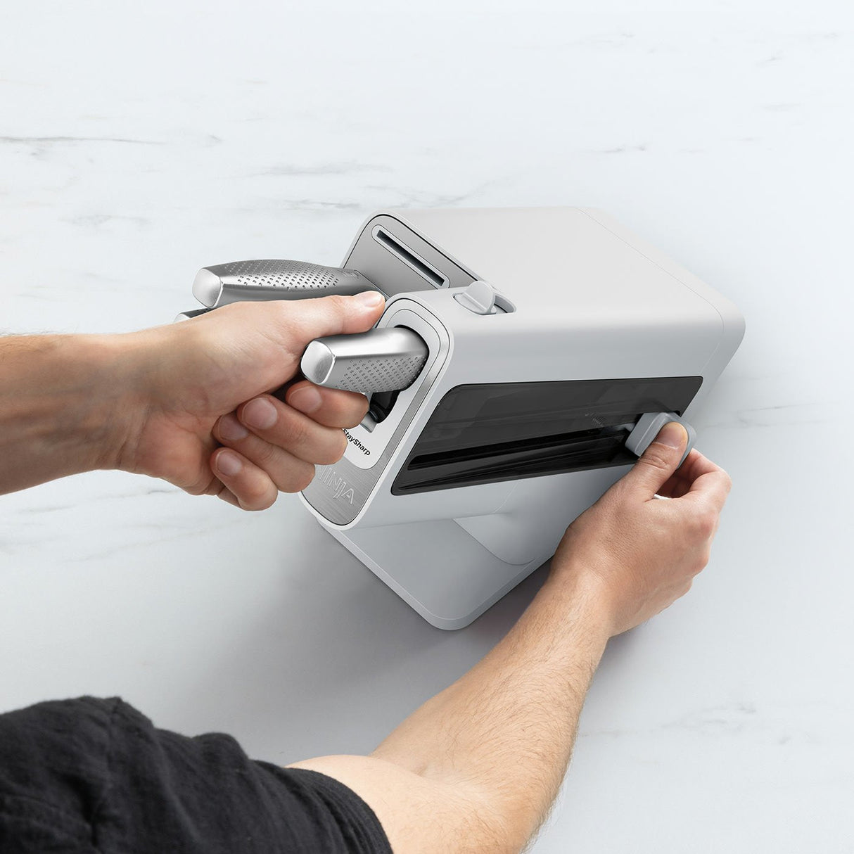 Ninja Staysharp Taco De Cuchillos, Acero Inoxidable, Afilador Integrado, 5 Cuchillos