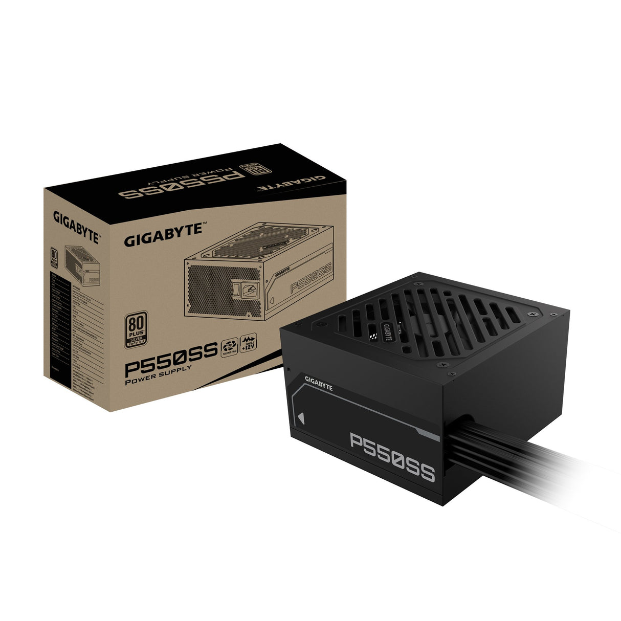 EAN 4719331554187 - GIGABYTE P550SS unidad de fuente de alimentación 550 W 20+4 pin ATX Negro imagen 1