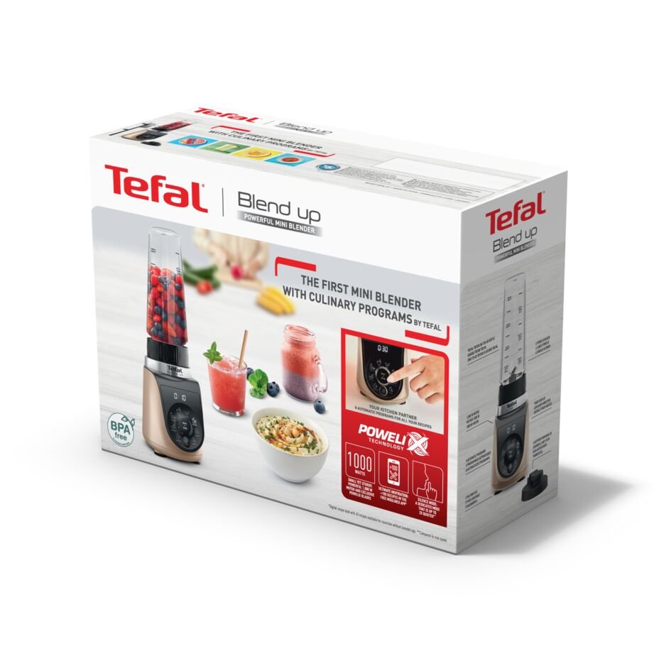 Tefal Blend Up Bl190af0 Licuadora 0,85 L Batidora De Vaso 1000 W Beige, Negro, Transparente