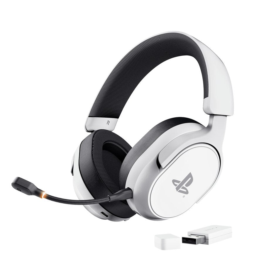 Auriculares Trust Gxt 499w Forta Inalámbricos Usb Para Gaming Ps5 Con Micrófono Desmontable Blancos