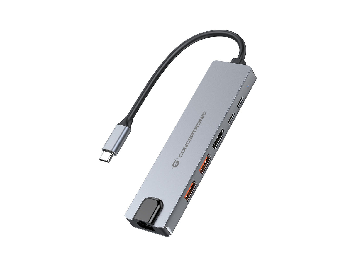 Docking Usb-C 6-In-1 Conceptronic 1xhdmi 4k 2xusb-A  3.1 1xusb-C 2xusb-C Pd140w 1xrj45 Giga