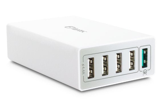 Fantec Schnellladegerät Qc3-A51 1xusb3.0/4xusb 40w Weiss