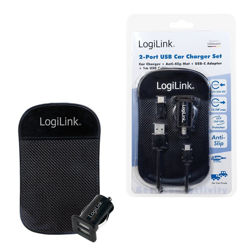 Logilink Pa0204 Cargador De Coche Usb 2-Port Negro Interior