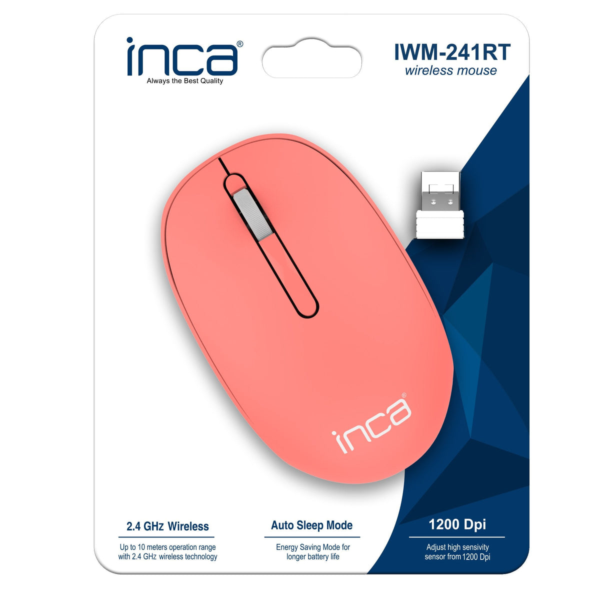Inca Raton Iwm-241rt 1200 Dpi,Candy Design 3d-Rosa, 2,4ghz