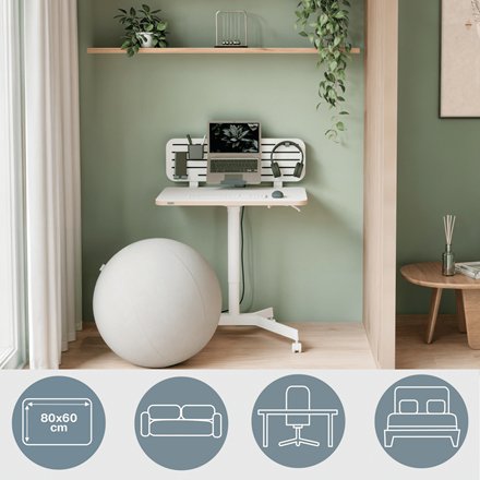 Leitz Ergo Sitz Mehtisch Höhenver. Klein Con Rollen Blanco