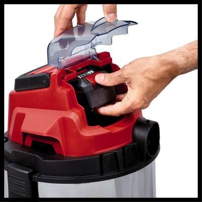 Aspirador En Seco Y Húmedo Einhell Tc-Vc 18/20 Li S-Solo (Rojo/Plata, Sin Batería Ni Cargador) Einhell 2347130