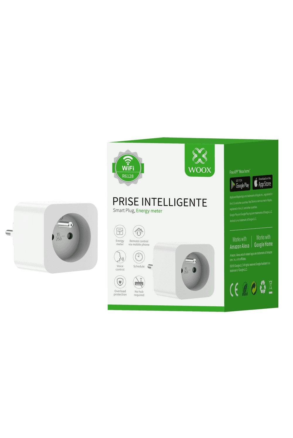 Woox R6128 Enchufe Inteligente Y Pin De Puesta A Tierra, Wifi, 16a, Enchufe Pl