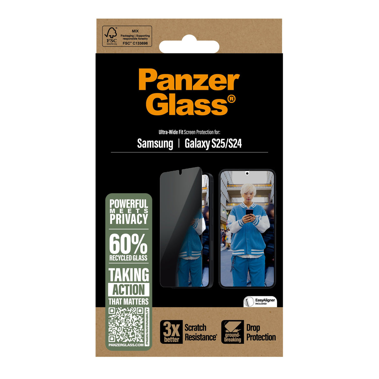 EAN 5715685017360 - PanzerGlass ® Privacy Screen Protector Samsung Galaxy S25 | S24 | Ultra-Wide Fit Protector de pantalla 1 imagen 3