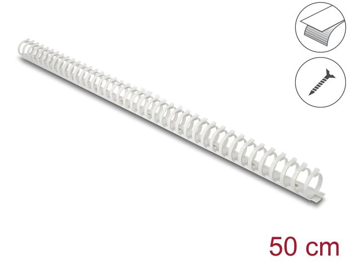 Delock Canaleta Para Cables Flexible Autoadhesivo Atornillable 25 X 26 Mm - Longitud 50 Cm Gris