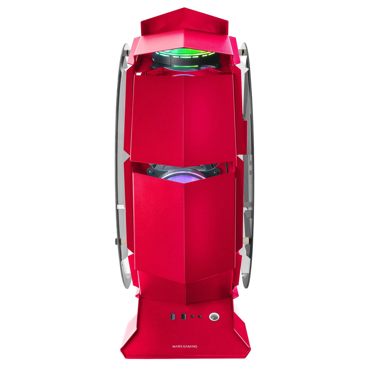 Caja Gaming Torre Circular Mars Gaming Mcorb Rojo