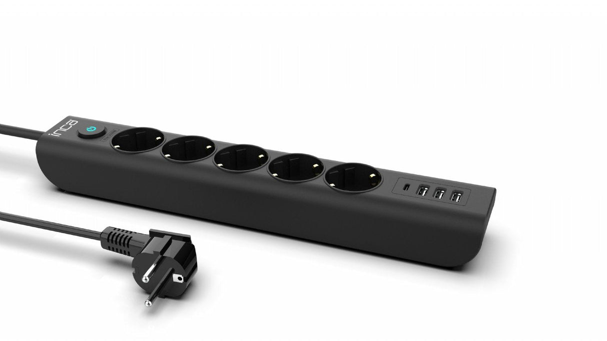 Regleta Inca Ipw-44tu Negro 5 Salidas Ac 230 V 1,5 M