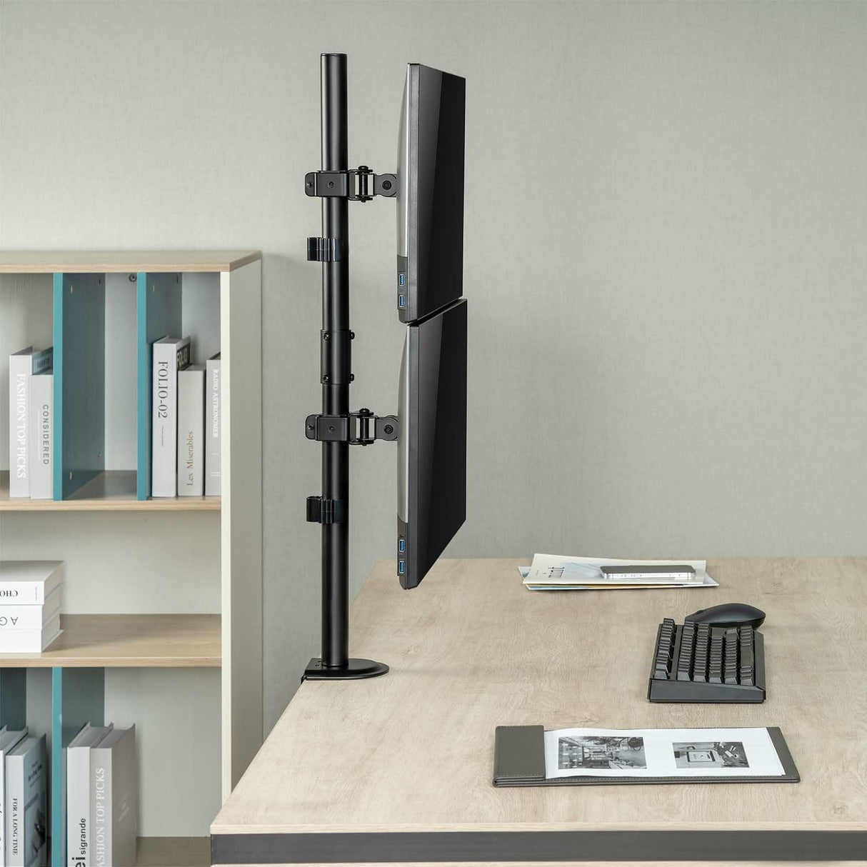 Aisens Soporte De Mesa Eco Giratorio E Inclinable Para 2 Monitor/Tv 9kg De 17-32, Negro