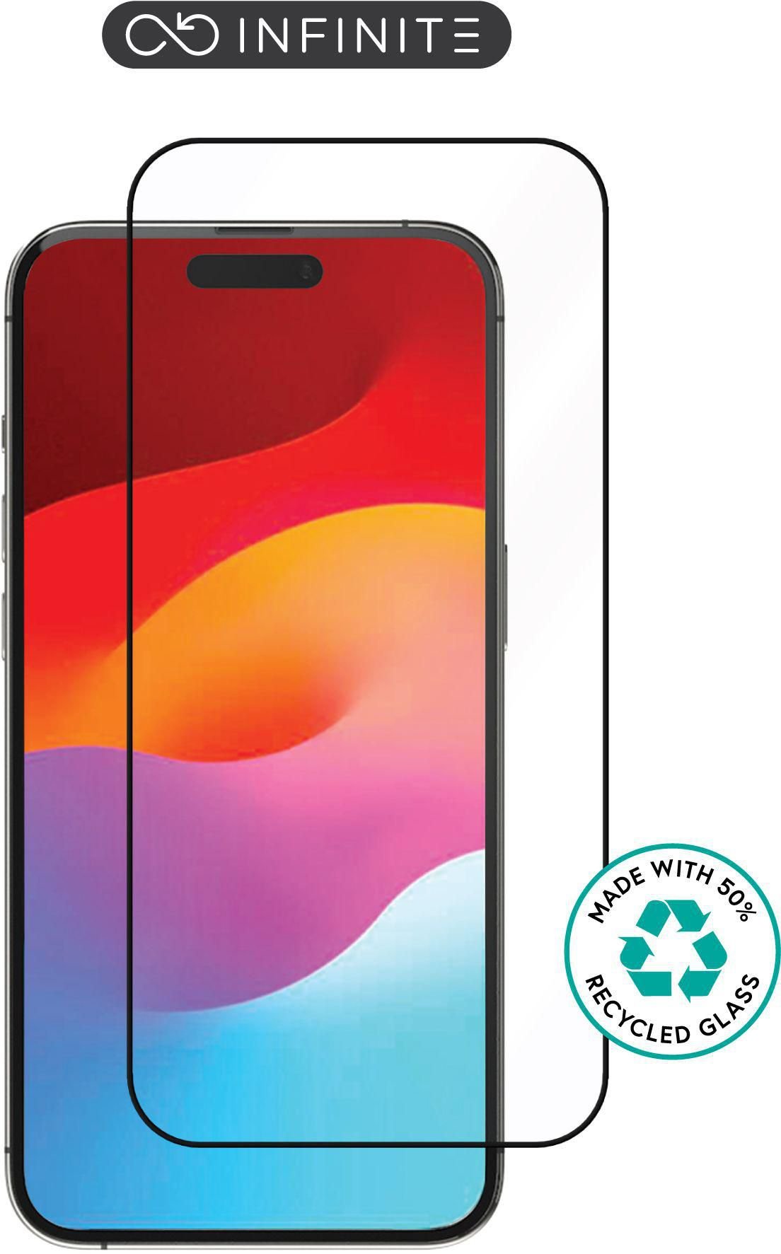 Cover For Apple Iphone 15 Pro Black - Full Cover Titan Shield. - Tempered Glass Screen Protector