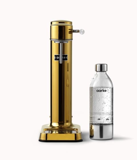 Dispensador De Agua Aarke Carbonator 3 Brass Gold Acero Inoxidable