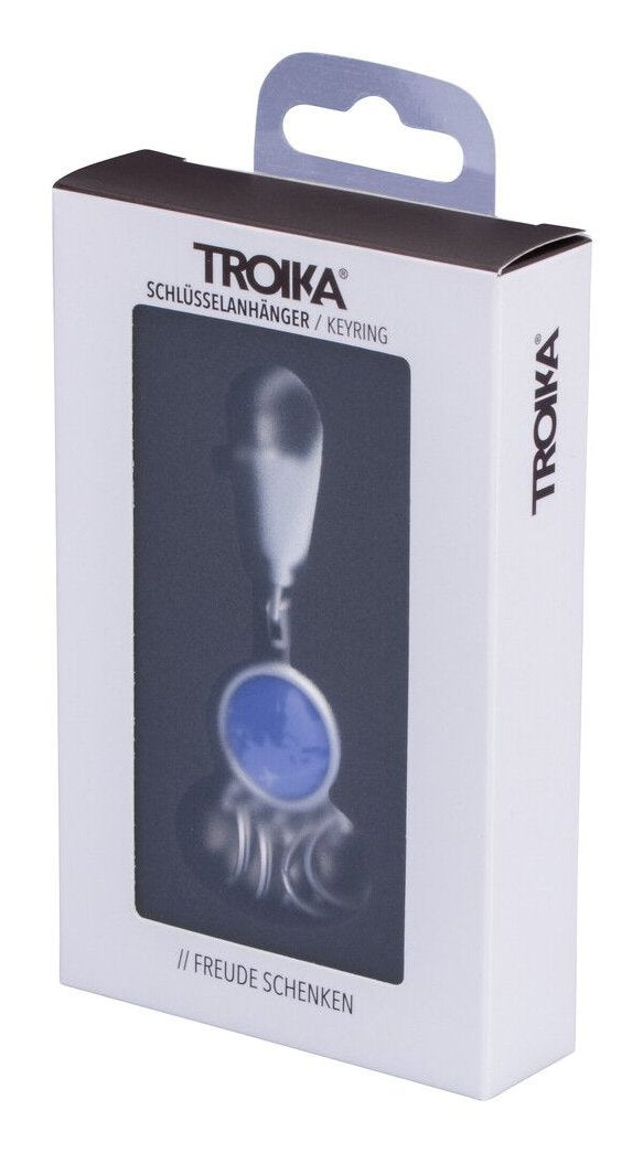 Llavero Troika Around The World De Anilla Azul, Plata