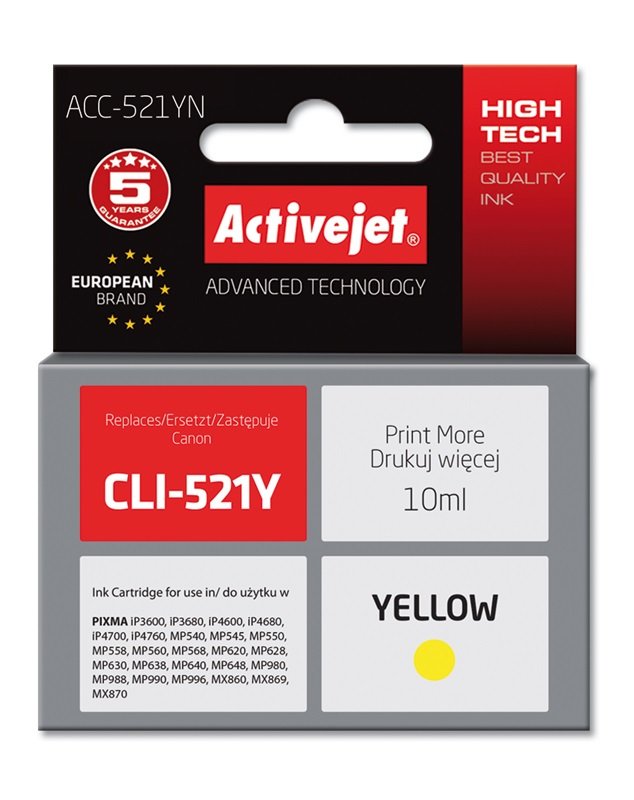 EAN 5901452126070 - Activejet ACC-521YN cartucho de tinta 1 pieza(s) Compatible Alto rendimiento (XL) imagen 2