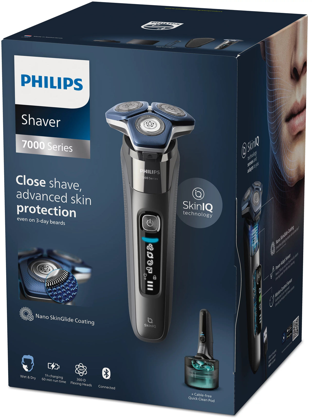 EAN 8720689008204 - Philips SHAVER Series 7000 S7887/55 afeitadora Máquina de afeitar de rotación Recortadora Cromo imagen 5