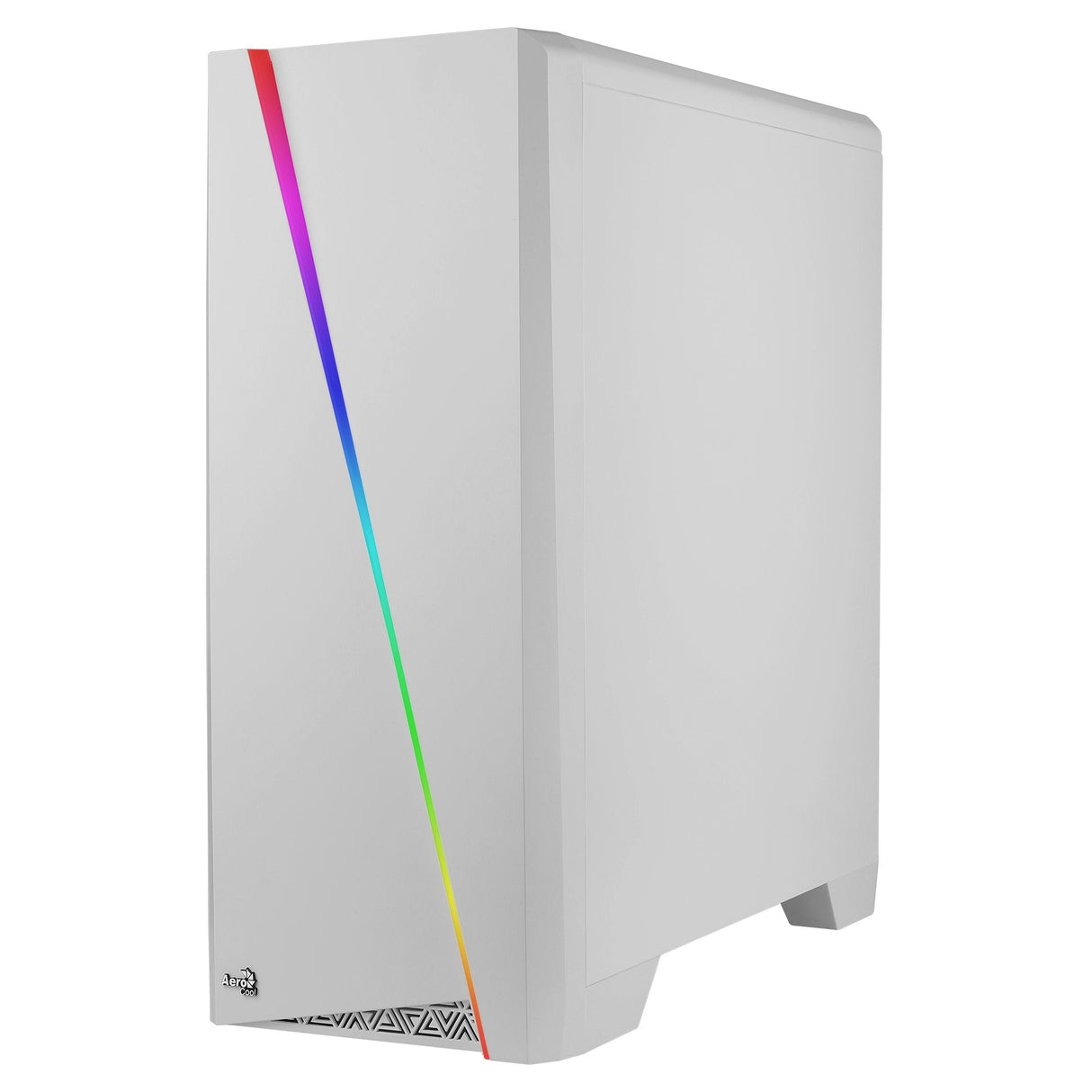 Caja Pc Aerocool Semitorre Cylon White Frontanl Elegante Con Linea De Iluminacion Rgb Lateral Transluciodo Acrilico Lector Sd Y Microsd 198(W)X4