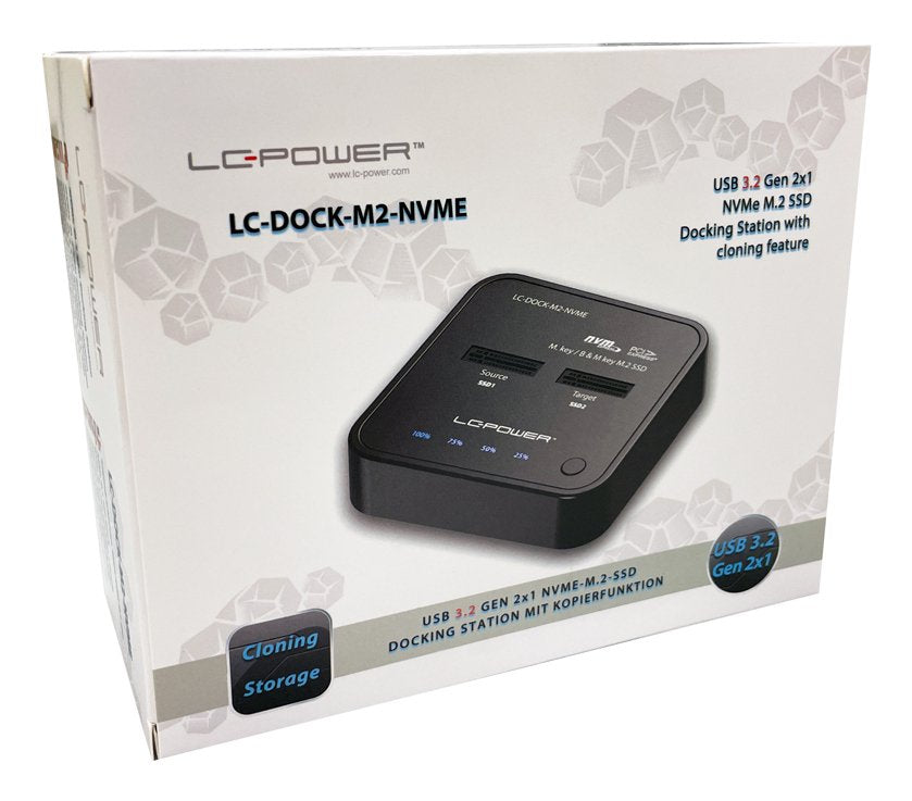 EAN 4262443280012 - LC-Power LC-DOCK-M2-NVME base de conexión para disco duro USB 3.2 Gen 2 (3.1 Gen 2) Type-C Negro imagen 9