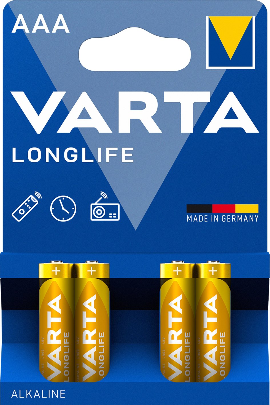 Pila Alcalina Varta Longlife Tipo Aaa Lr03 Pack 4