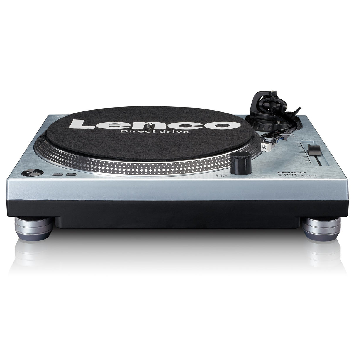 EAN 8711902066675 - Lenco L-3809ME tocadisco Tocadiscos de tracción directa Azul, Metálico Manual imagen 3