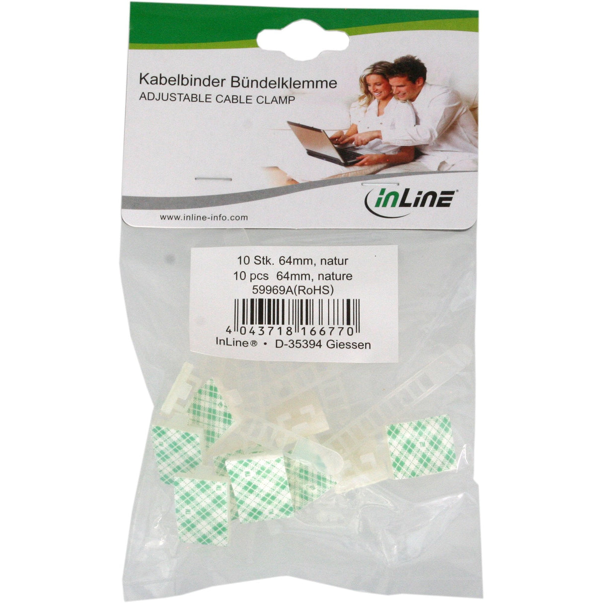 Abrazadera De Cable Ajustable Inline 94mm Blanco 10uds