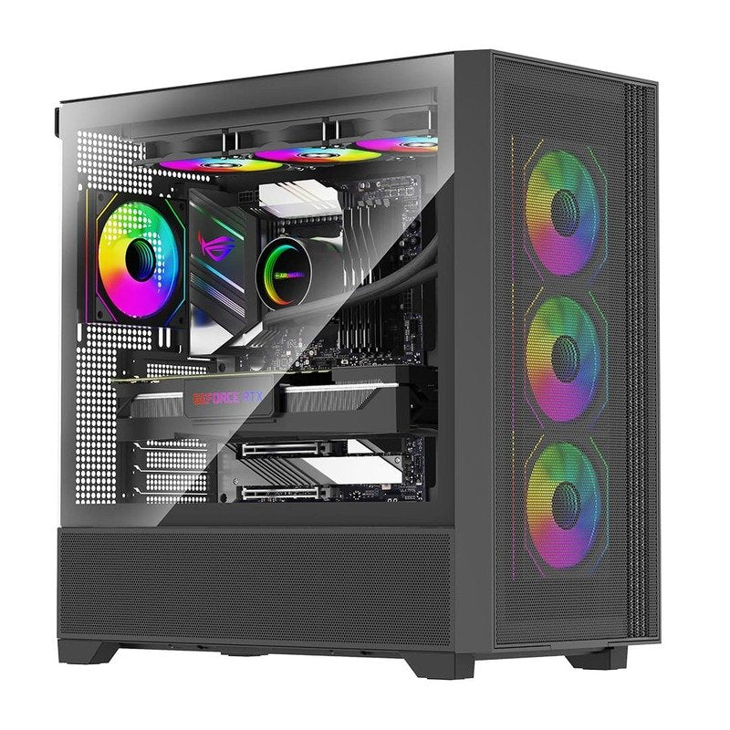 Caja Pc Xilence Flux X916.Argb Negra, Vidrio Templado Xg178