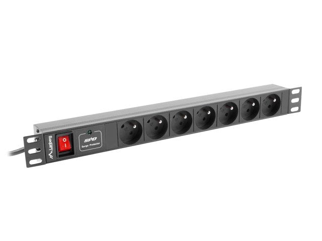 EAN 5901969414455 - Lanberg PDU-07E-0200-BK limitador de tensión Negro 7 salidas AC 220 - 250 V 2 m imagen 3