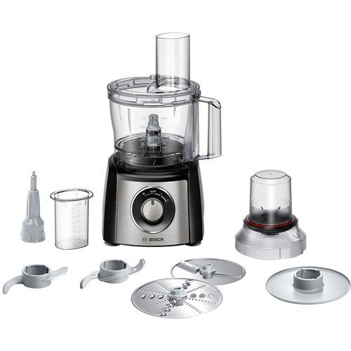 Procesador De Alimentos Bosch Mcm3401m, Potencia 800 W, Cuenco De 2,3 L, 2 Ajustes De Velocidad, Acero Inoxidable Negro