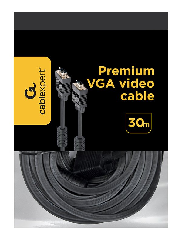 Gembird Cable Vga Con Ferrita M/M 30m Negro