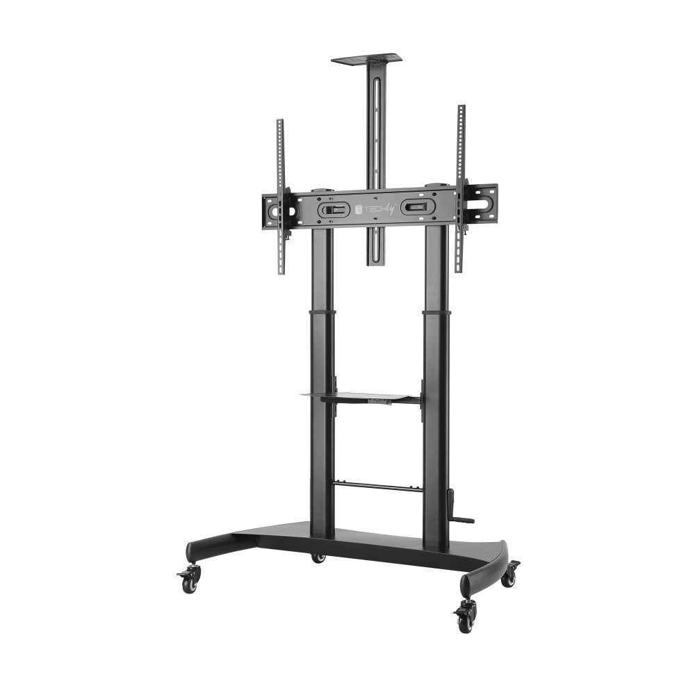 Techly Soporte De Suelo Trolley De Acero Con Altura Regulable, Para Tv De 60'' A 100''
