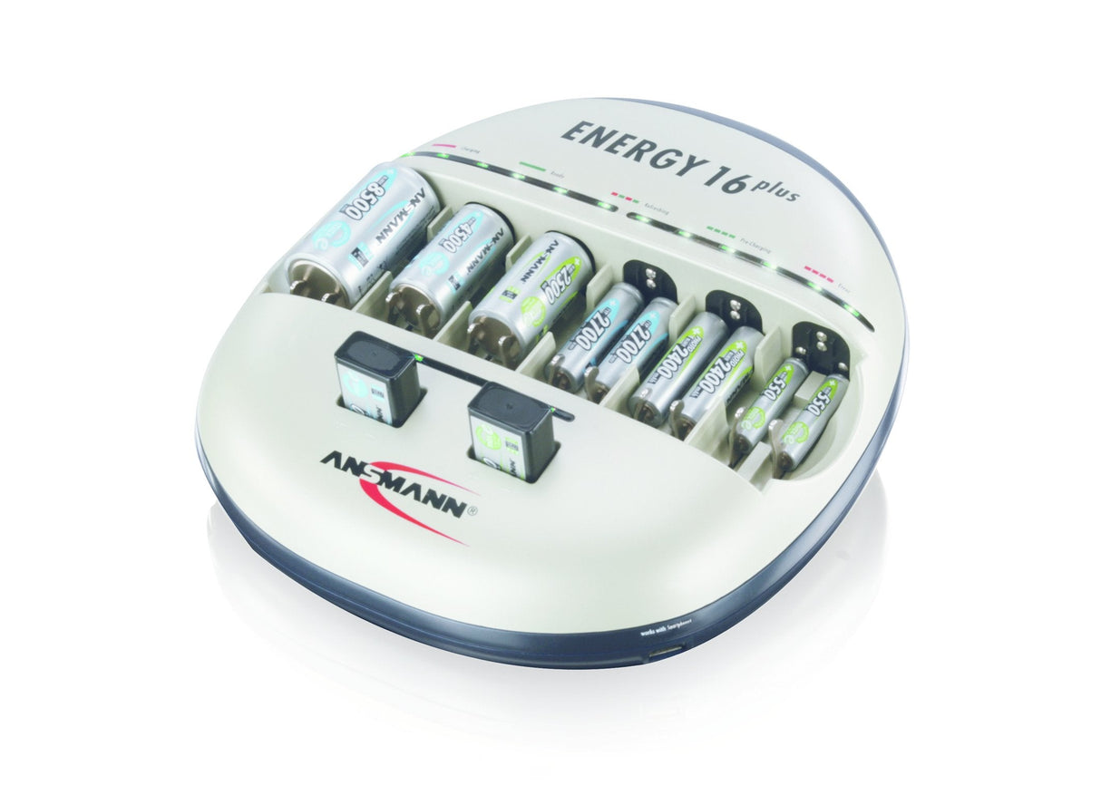 Ansmann Cargador Energy 16 Plus 1-12x Aa Aaa 1-6x C D 1-4x9v