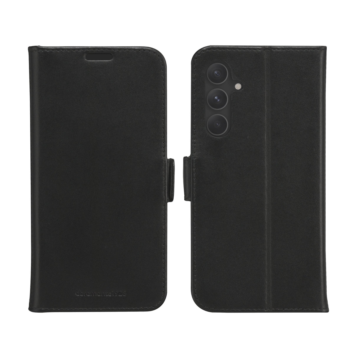 Dbramante1928 Copenhagen Funda Con Tapa Para Teléfono Móvil Cuero De Grano Entero Negro Para Samsung Galaxy A55