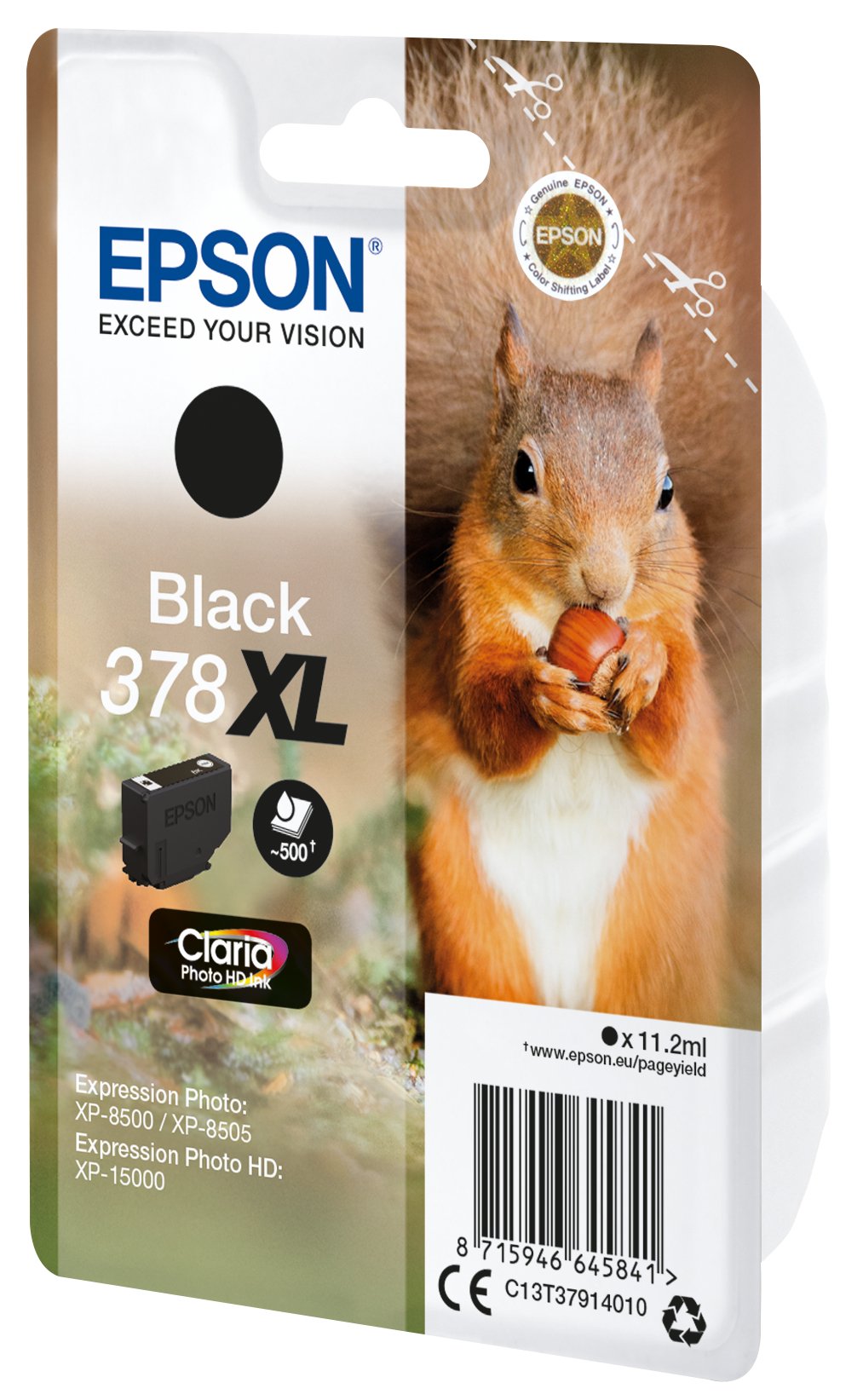 EAN 8715946645841 - Epson Squirrel C13T37914010 cartucho de tinta 1 pieza(s) Original Alto rendimiento (XL) Negro imagen 2