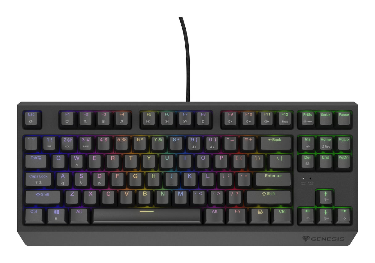 Genesis Thor 230 Tkl Rgb Mechanical Gaming Keyboard, Outemu Brown Switch, Us Layout, Wired, Black