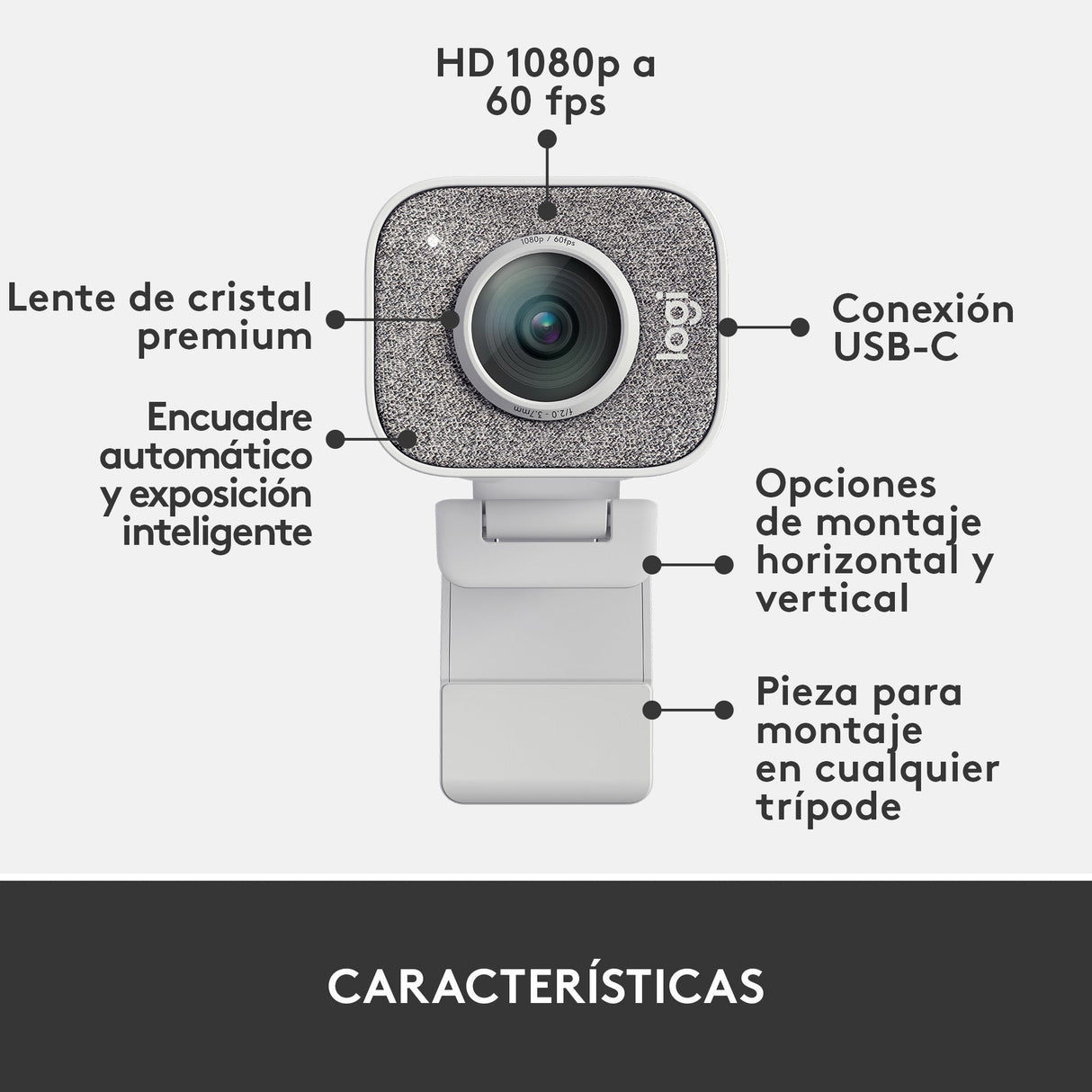 EAN 5099206087682 - Logitech 960-001297 cámara web 1920 x 1080 Pixeles USB 3.2 Gen 1 (3.1 Gen 1) Blanco imagen 12