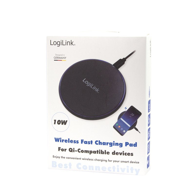 Logilink Pa0178 Cargador De Dispositivo Móvil Smartphone, Tableta Negro Usb Cargador Inalámbrico Carga Rápida Interior