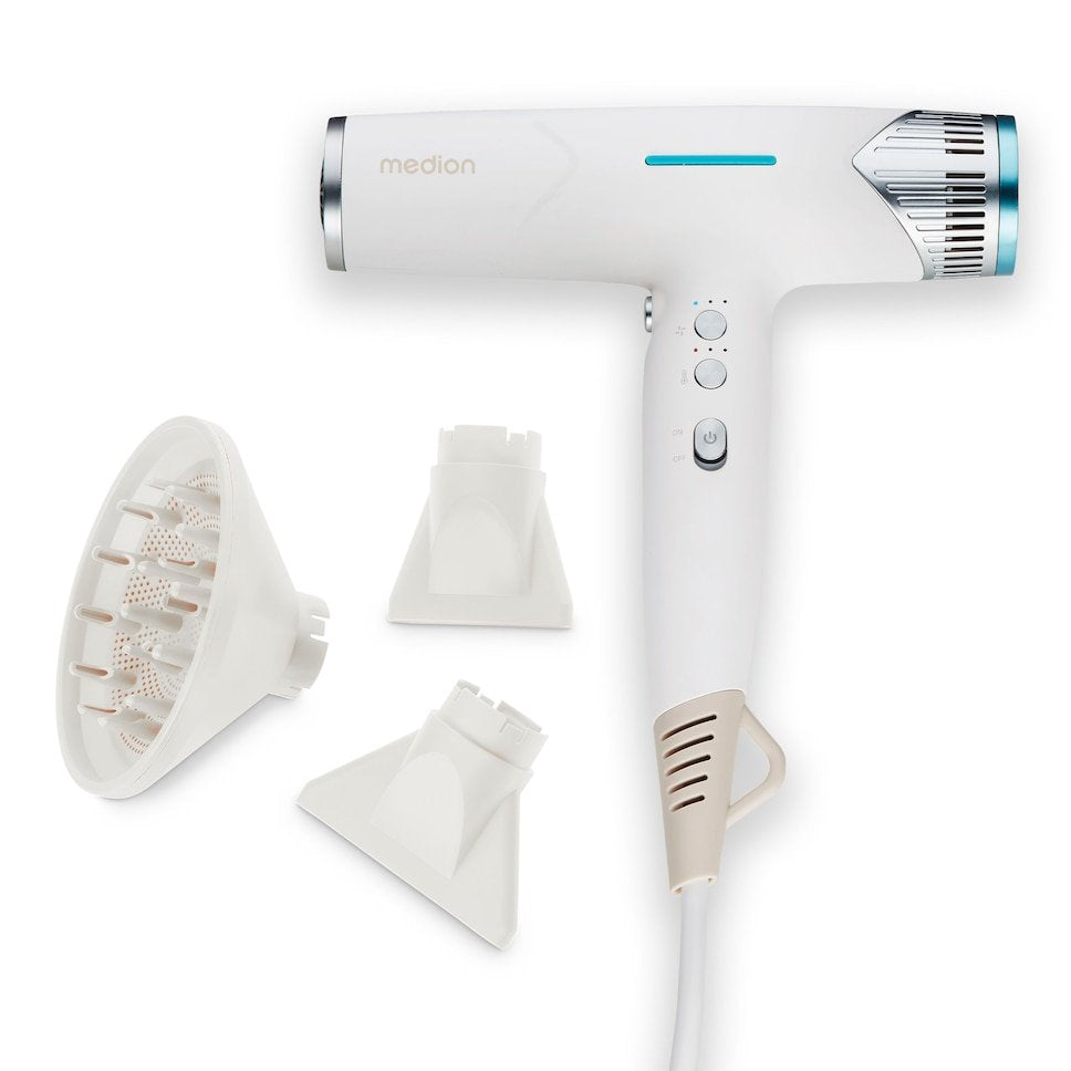 Secador De Pelo Medion Hd2 (Tecnología Iónica, 1.500 Vatios) Blanco 50076366