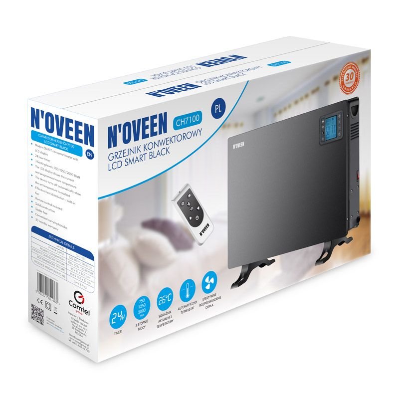 EAN 5902221621666 - Noveen CH7100 LCD Smart Interior Negro 2000 W Convector imagen 2