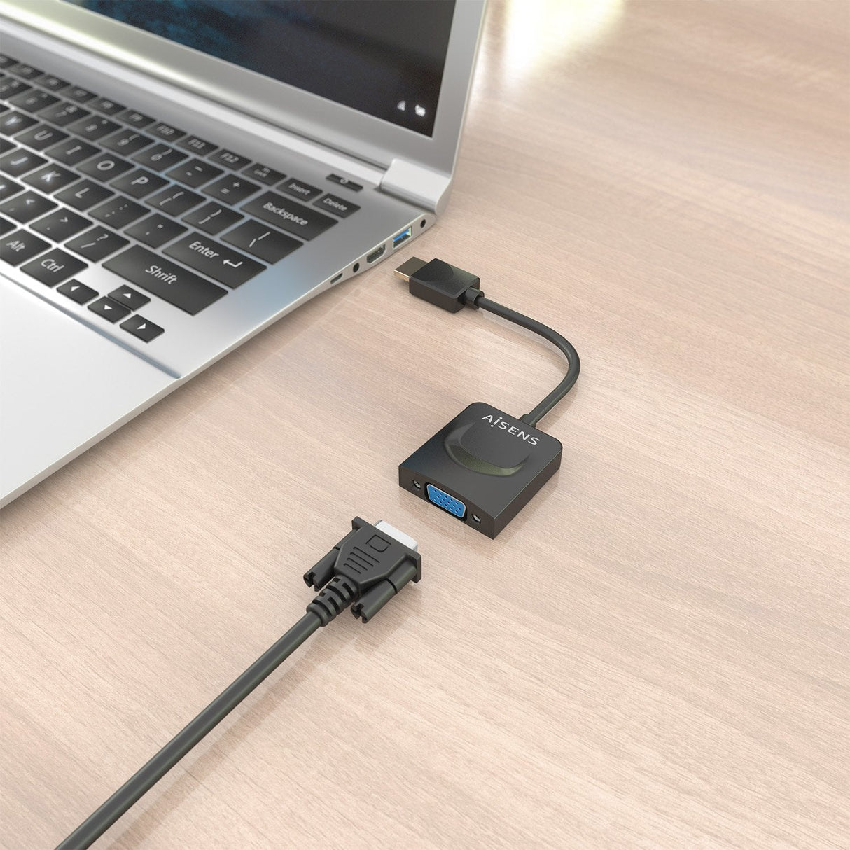 Aisens Conversor Hdmi A Svga, Hdmi A/M-Svga/H, Negro, 15cm